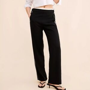Anthropologie Maeve Pull-On Track Pants Black & White Sz. S NWT!